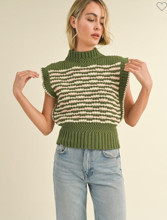 Mock Sweater Neck Vest